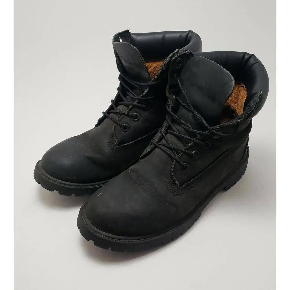 Mens Timberland 6 Inch Premium Waterproof Suede Boots Black M 12907 Size 6 - Picture 5 of 8